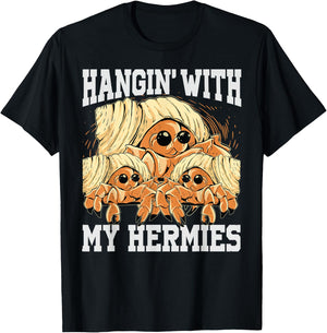 Hangin' With My Hermies - Cute Hermit Crabs - Funny T-Shirt - T-Shirt | Black