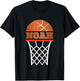 Kids Basketball T Shirt Boy Custom Name Noah Youth Graphic T-Shirt - T-Shirt | Black