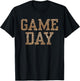 American Football Lover Game Day Leopard Cheetah Football T-Shirt - T-Shirt | Black