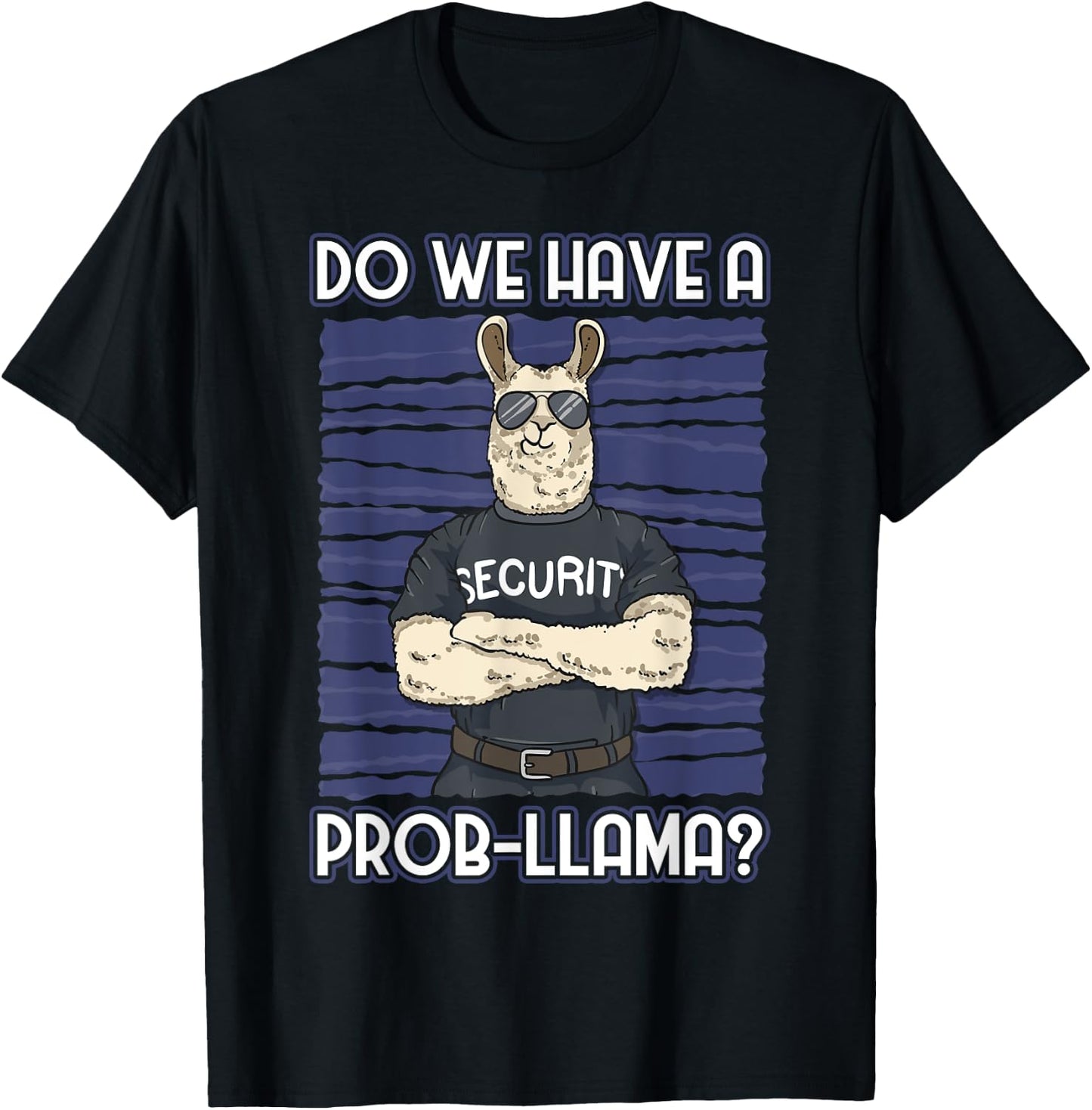 Funny Bouncer -Adults Security Guard Alpaca , Black, Small, Short Sleeve T-Shirt - T-Shirt | Black