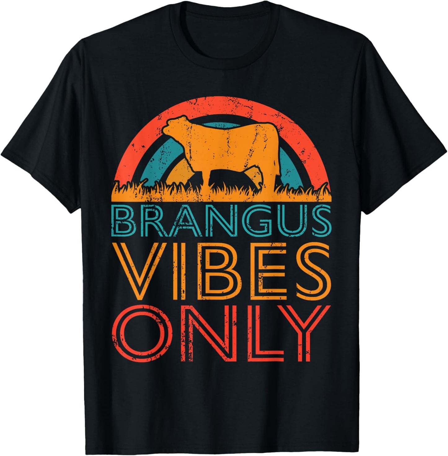 Cow Vibes Only - Cow Breeder Brangus Cattle Farmer T-Shirt - T-Shirt | Black