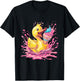Bath Duck Watercolour Rubber Duckling Ice Cream Lovers T-Shirt - T-Shirt | Black