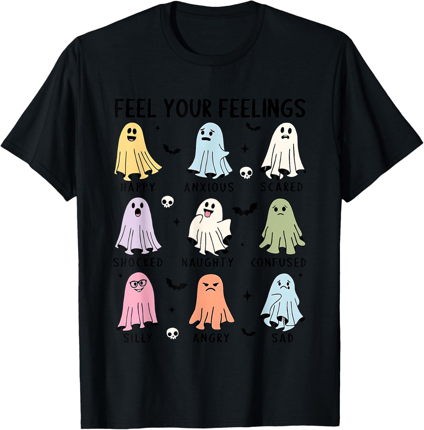 School Counselor Halloween Feel Your Feeling Mental Health T-Shirt - T-Shirt | Black