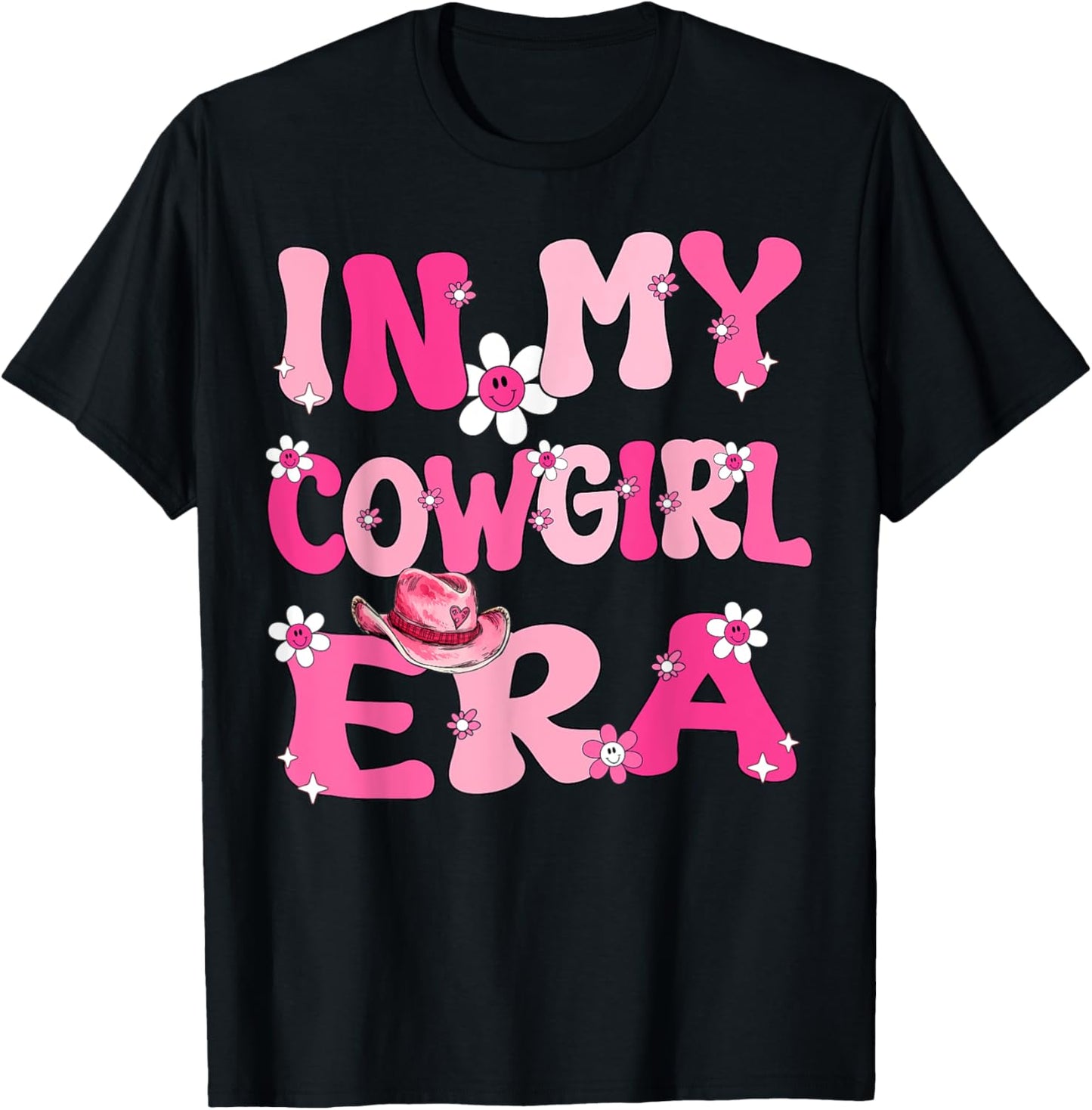 In My Cowgirl Era Retro Groovy Western Rodeo Cowgirl Cute T-Shirt - T-Shirt | Black