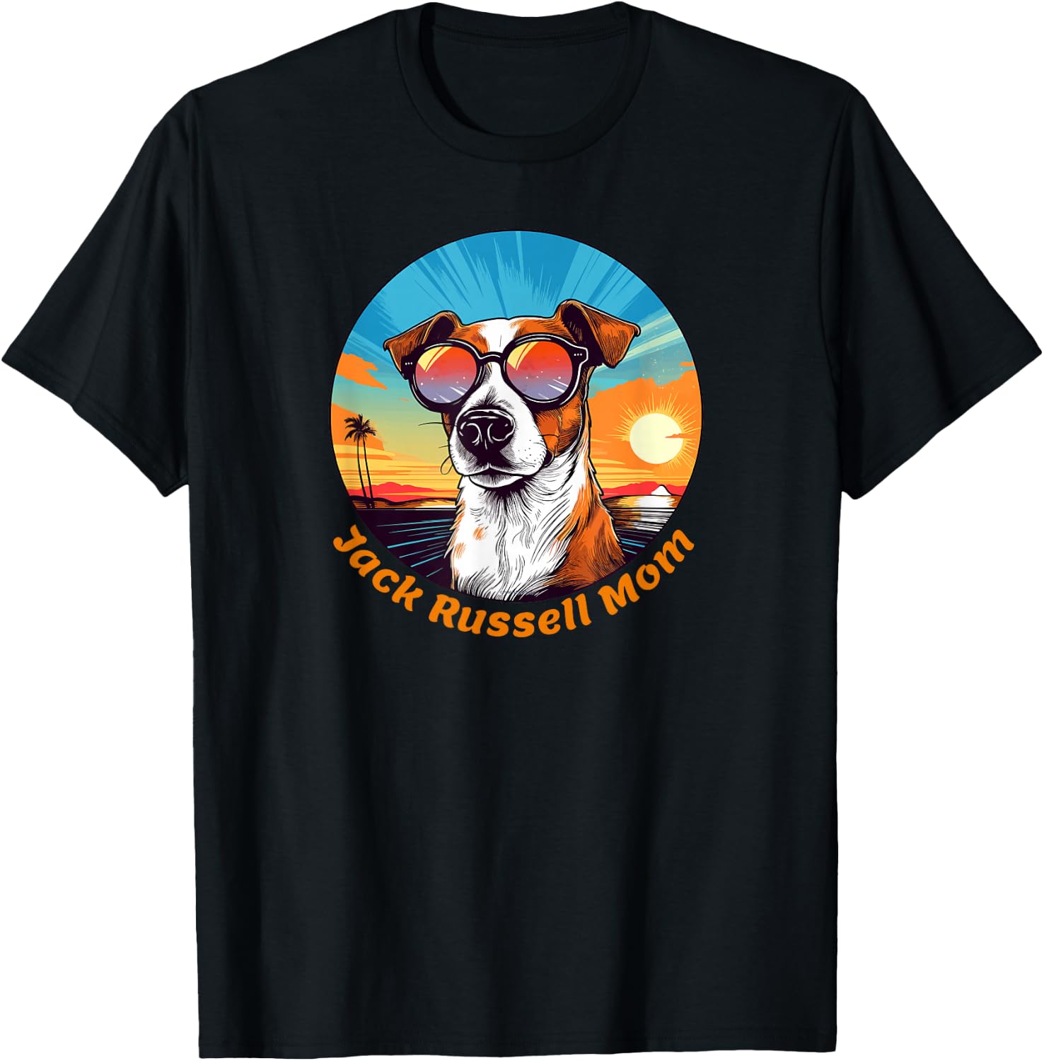 Cute Jack Russell Mom Retro Jack Russell Terrier Funny T-Shirt - T-Shirt | Black