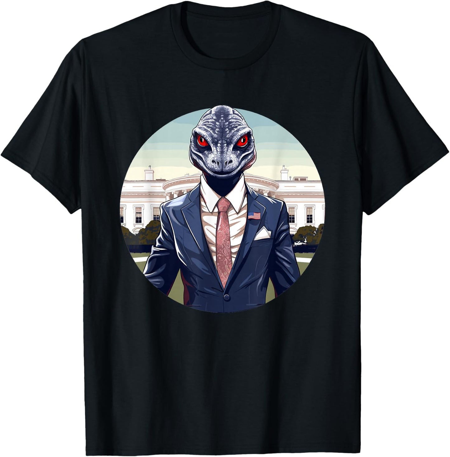 Reptilian Humanoid, Reptilian Agenda, Lizard People T-Shirt - T-Shirt | Black