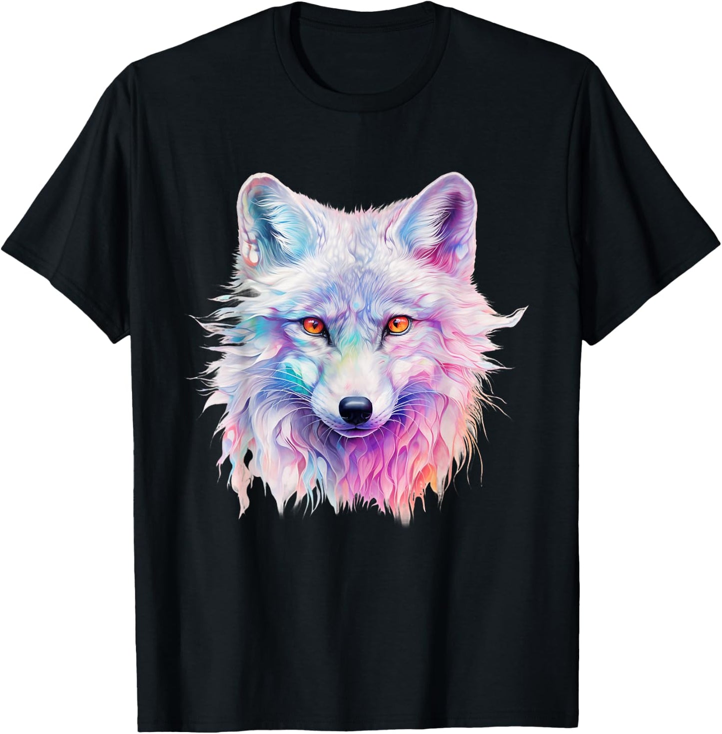 Colorful Arctic Fox T-Shirt - T-Shirt | Black