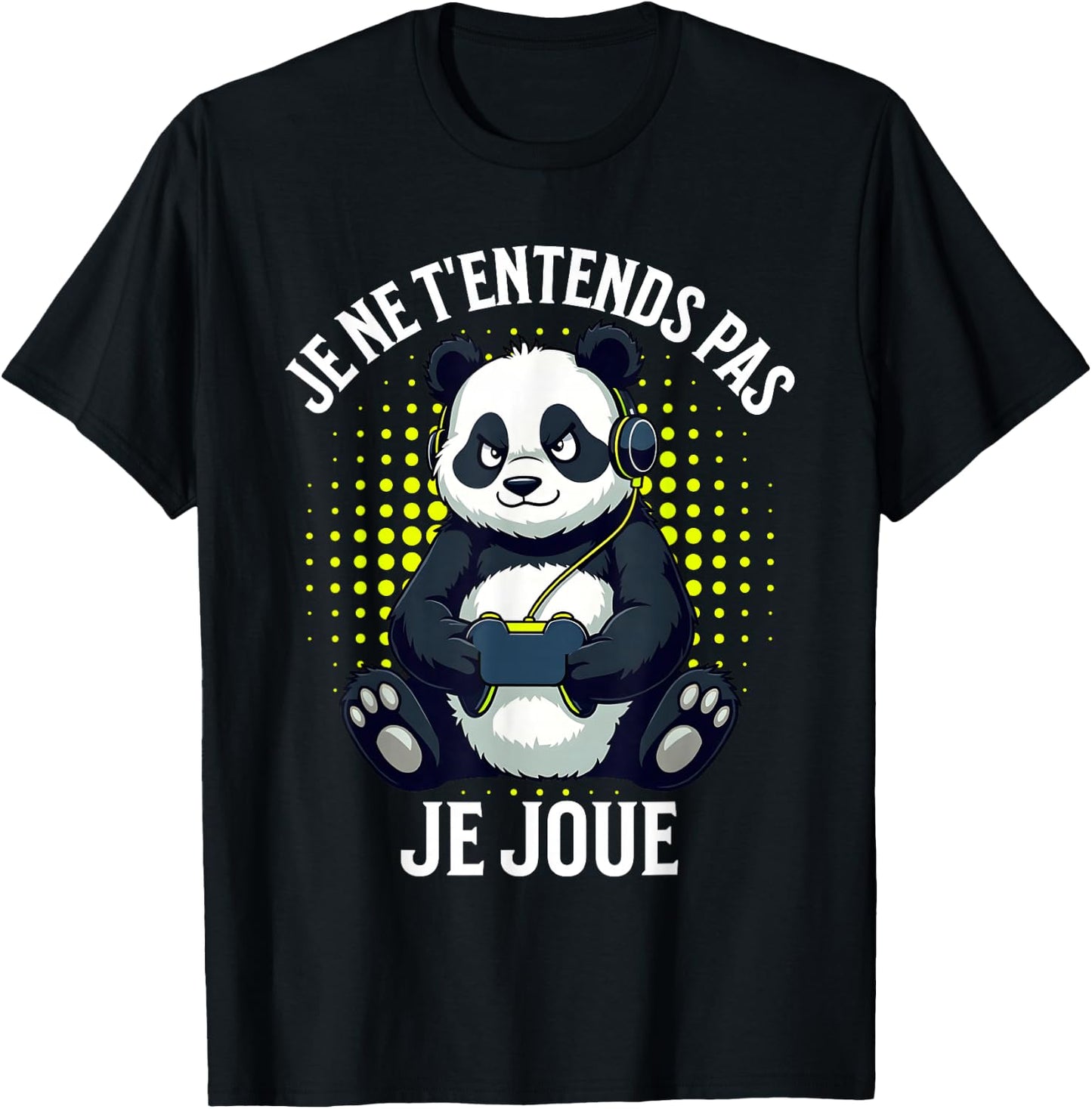 video games panda gaming boy gamer , Black, S T-Shirt - T-Shirt | Black