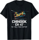Military Aircraft Aviation Designs Vintage CH-47 Chinook Military Helicopter - Black - Men's -Adults - Small - Short Sleeve T-Shirt - T-Shirt | Black