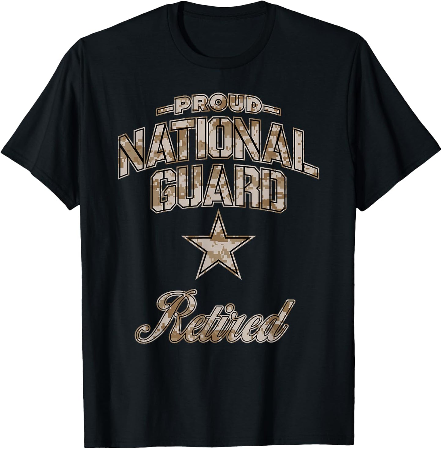 National Guard Retired Shirt (Camo) T-Shirt - T-Shirt | Black