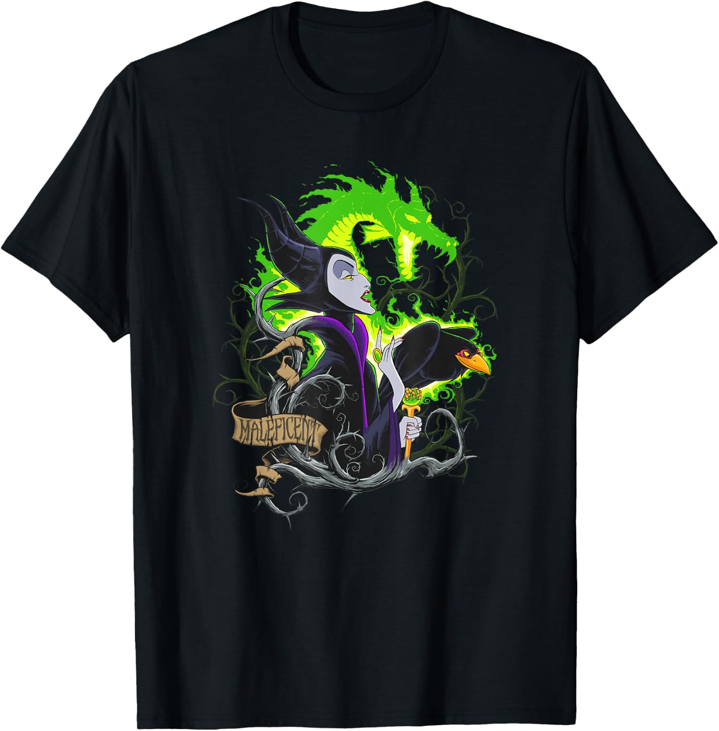 Disney Sleeping Beauty Maleficent Queen of Thorns T-Shirt - T-Shirt | Black
