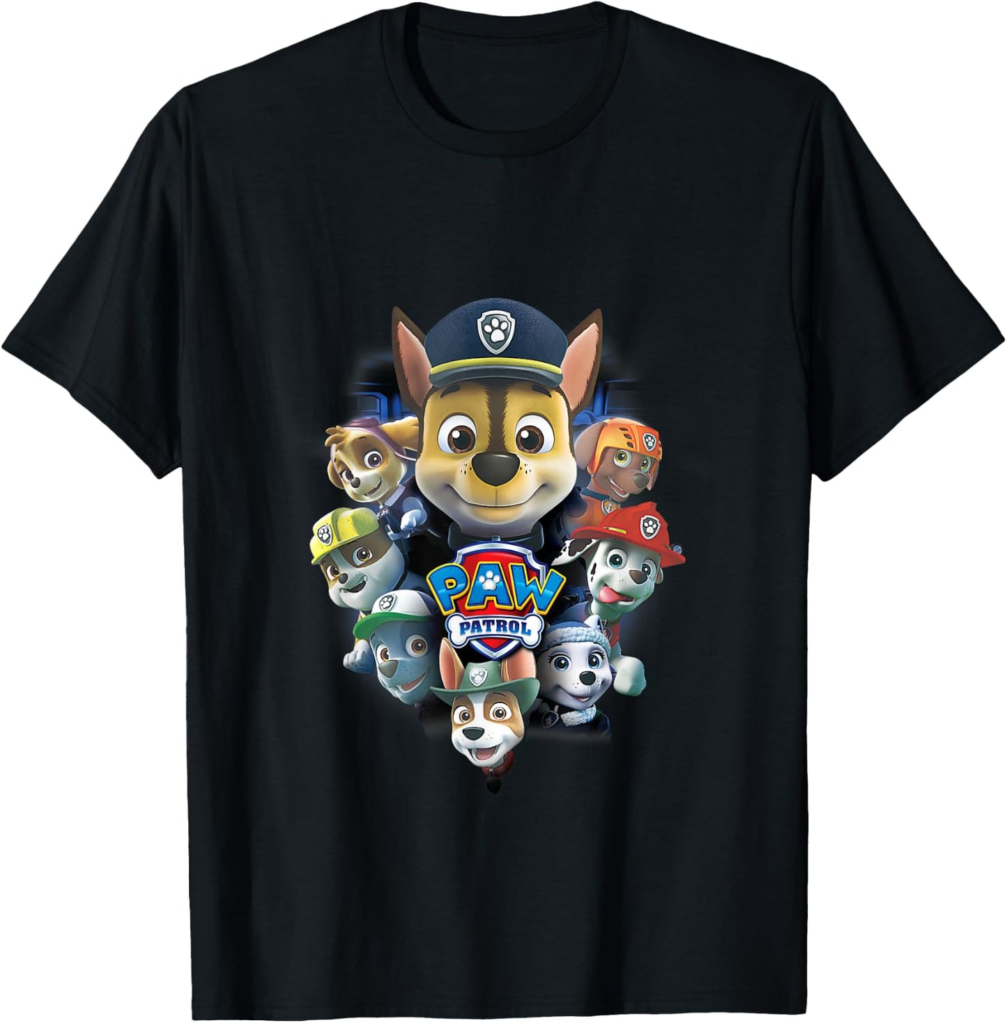 Paw Patrol Chase, Marshall und Rubble T-Shirt - T-Shirt | Black