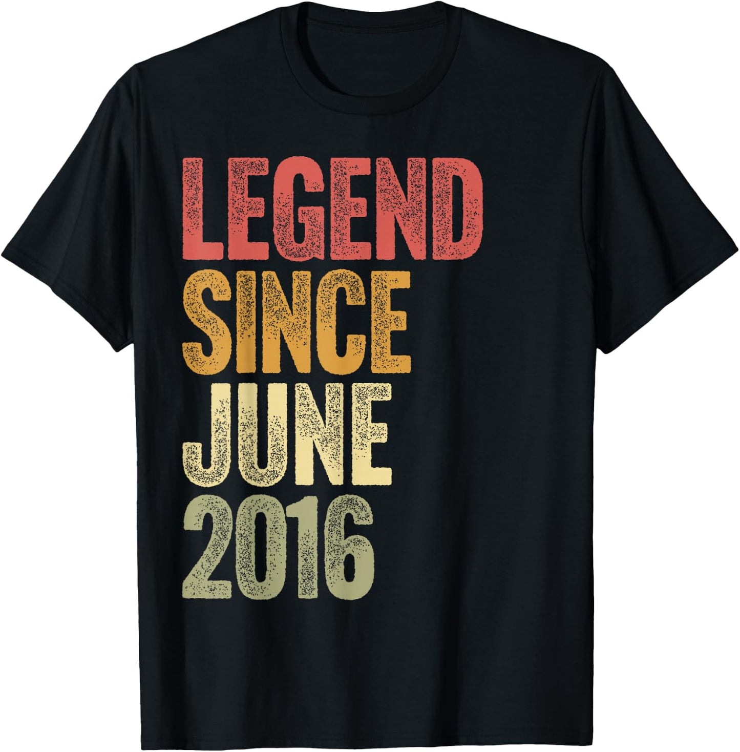 10 Year Old Legend Since June 2016 Retro 10th Birthday T-Shirt - T-Shirt | Black