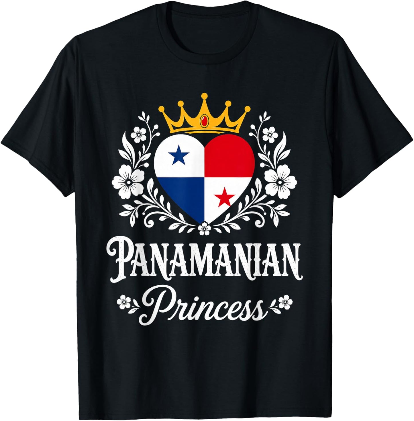 Panamanian Princess Panama Flag Proud Panamanian Girl T-Shirt - T-Shirt | Black