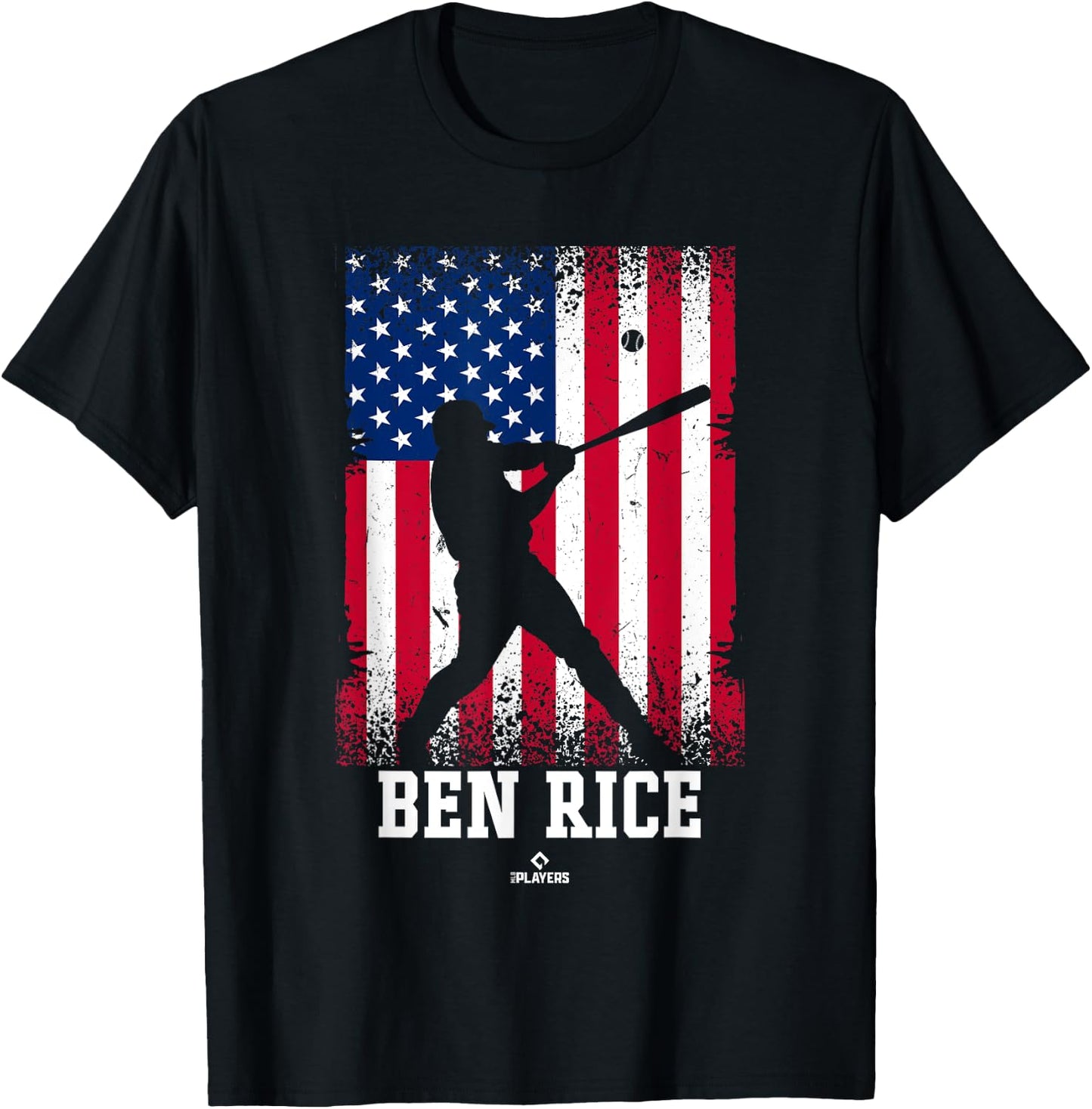 American Flag Swing Ben Rice Prospect Baseball Fan Gear T-Shirt - T-Shirt | Black