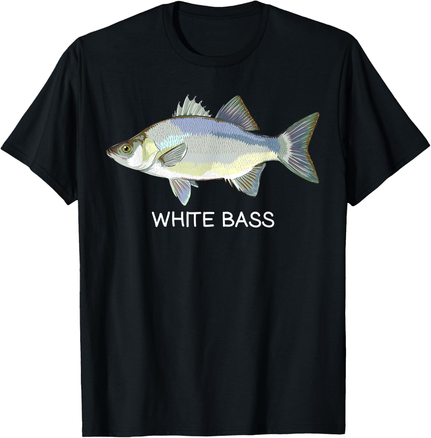 White Bass Freshwater Game Fish T-Shirt - T-Shirt | Black