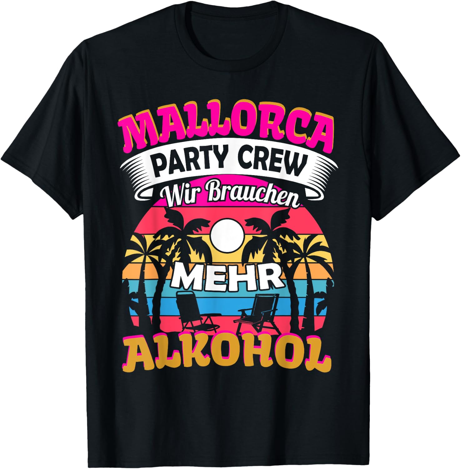 Mallorca Party Crew Saufen Malle T-Shirt - T-Shirt | Black