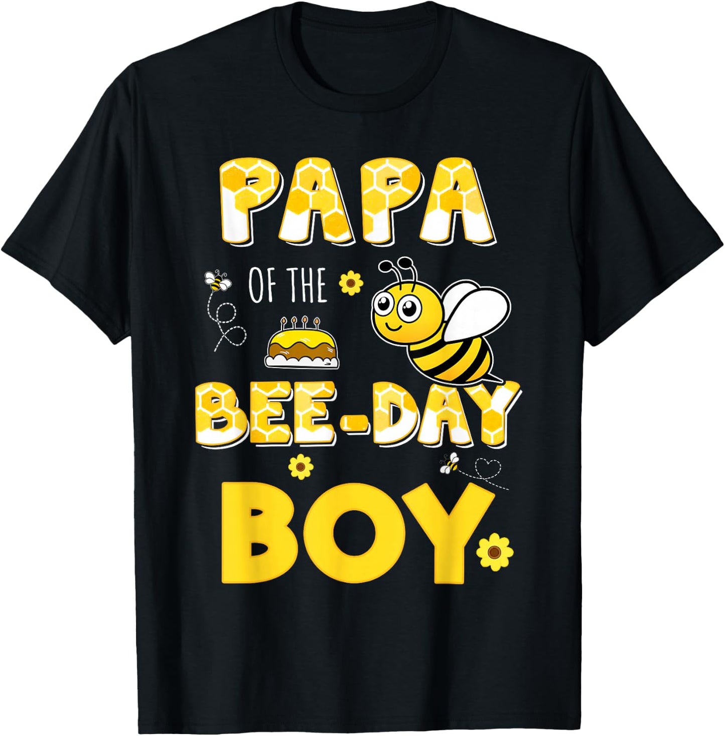 Papa Of The Bee-Day Boy Hive Party Matching Birthday Grandpa T-Shirt - T-Shirt | Black