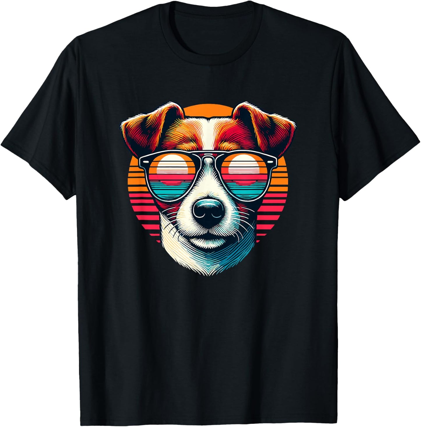 Retro Sunglasses Jack Russell Terrier Jack Russells , Black, S T-Shirt - T-Shirt | Black