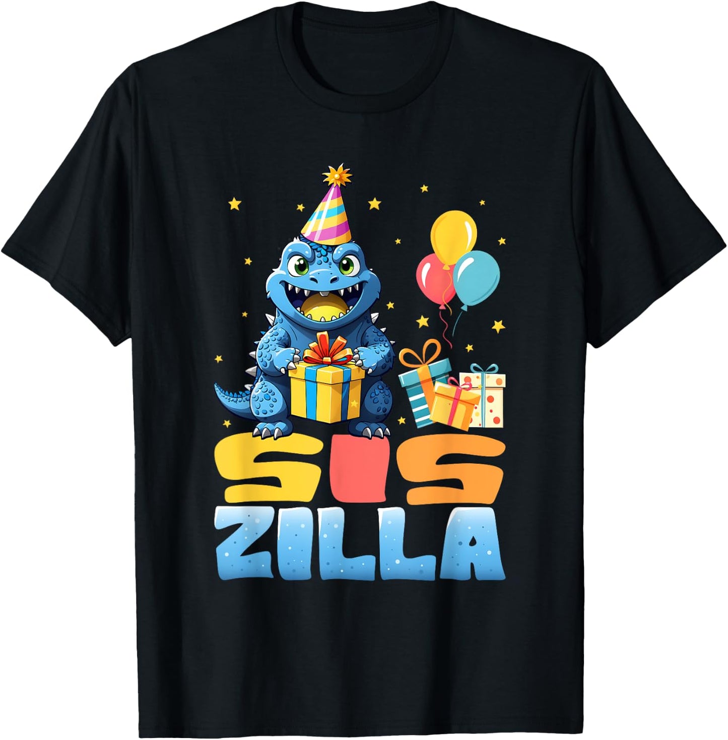 Siszilla Funny Monster Kaiju Family Matching Birthday Girls T-Shirt - T-Shirt | Black