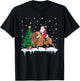 Santa Claus Riding Bison Boys Girls Kids Christmas T-Shirt - T-Shirt | Black