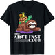 The Ain't Fast Club Funny Sloth Turtle Slow Running Animals T-Shirt - T-Shirt | Black