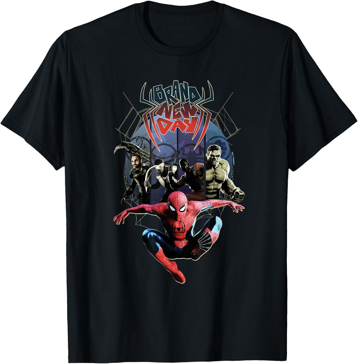 Marvel Spider-Man: New Day Color Web Villain Panels T-Shirt - T-Shirt | Black