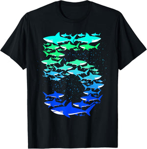 5th Birthday Kids Girls Boys 5 Year Old - Shark Number 5" T-Shirt - T-Shirt | Black