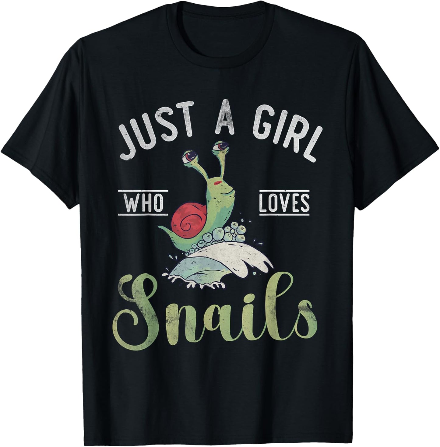 Just a Girl who loves Snails Snail Girl T-Shirt - T-Shirt | Black