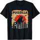 Funny Pugzilla Cute Dog Breed Pun Pug T-Shirt - T-Shirt | Black