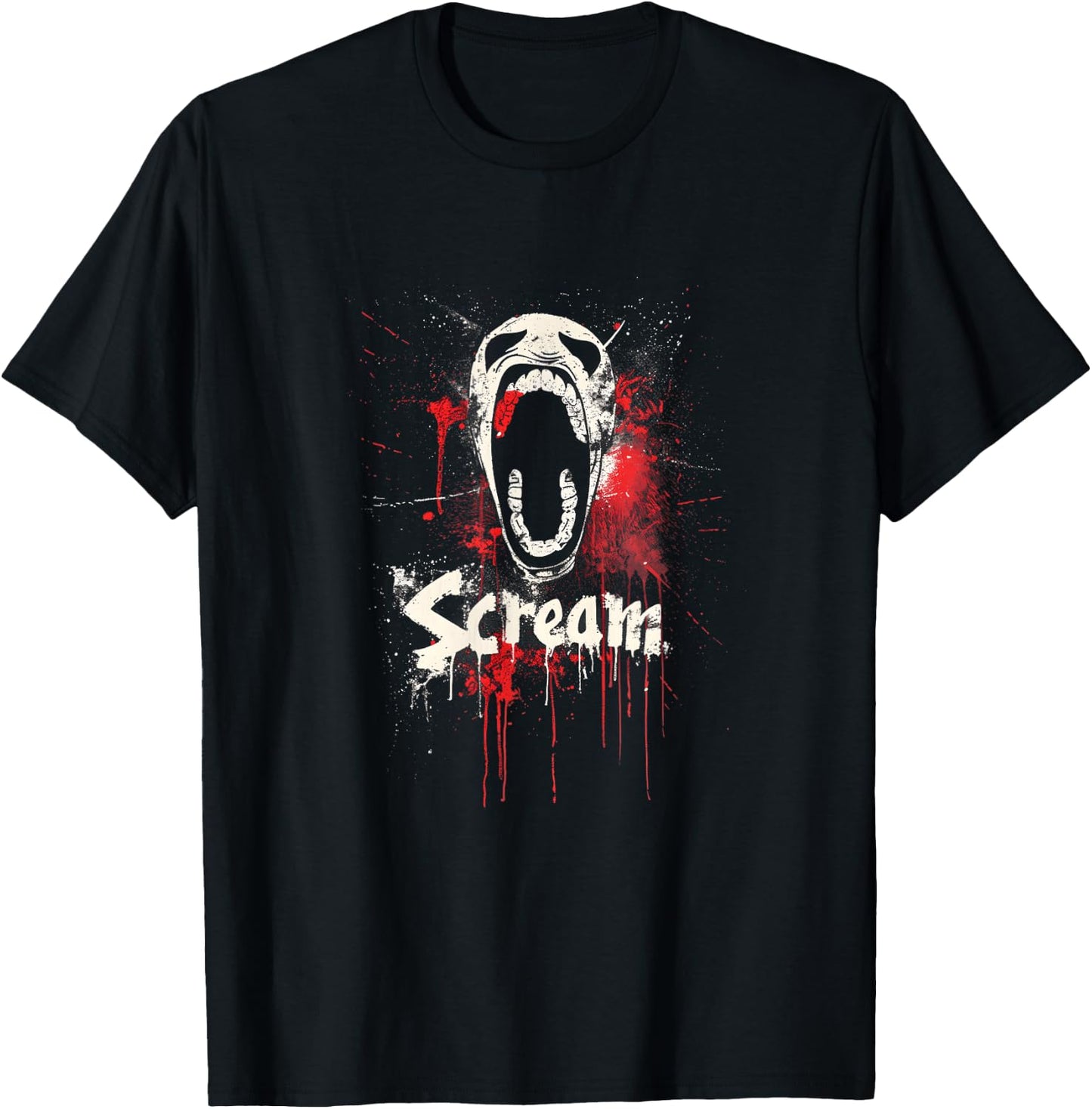 Scream (Scream) Graffiti Metal Style A Horror Dark Art , Black, S T-Shirt - T-Shirt | Black