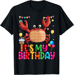 Happy Crab Birthday Its My Birthday Crab T-Shirt - T-Shirt | Black