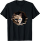 @n!mal Katze Wand Tiere Katzenmotiv Tier Katze Schwarz -Erwachsene und Kinder Klein T-Shirt - T-Shirt | Black