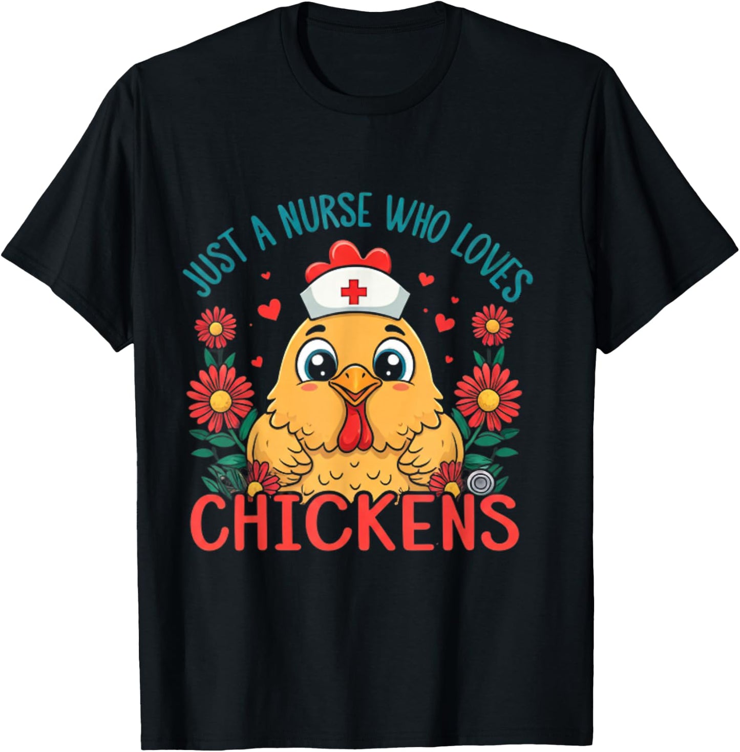Cute Just a nurse who loves chickens Squad T-Shirt - T-Shirt | Black