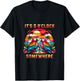 It's 5 O'clock Somewhere Parrot Sunset Drinking Summer Retro T-Shirt - T-Shirt | Black