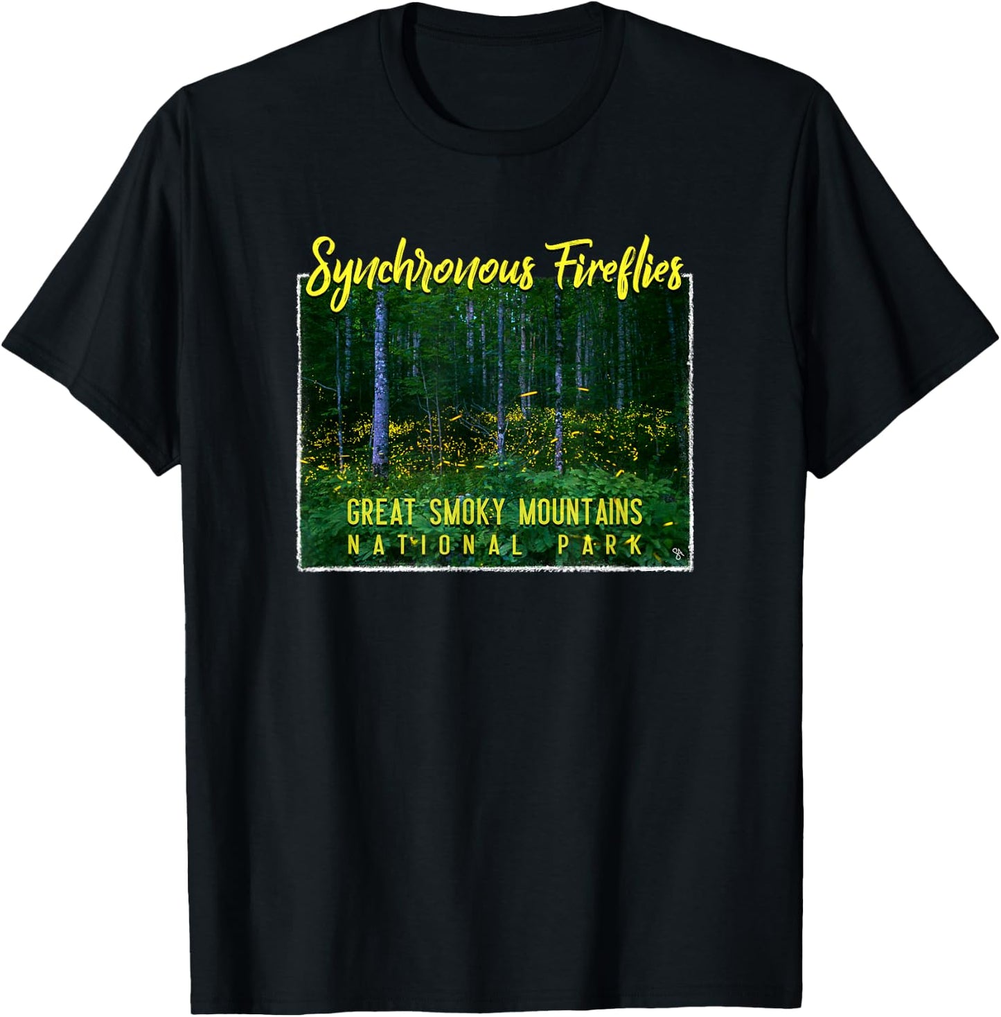 Great Smoky Mountains National Park Synchronous Fireflies T-Shirt - T-Shirt | Black