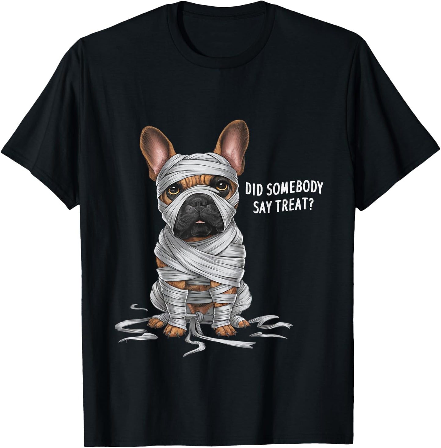 French Bulldog Mummy Halloween Dog T-Shirt - T-Shirt | Black