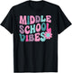 Middle School Vibes Leopard Back To School Teacher Girls Boy T-Shirt - T-Shirt | Black