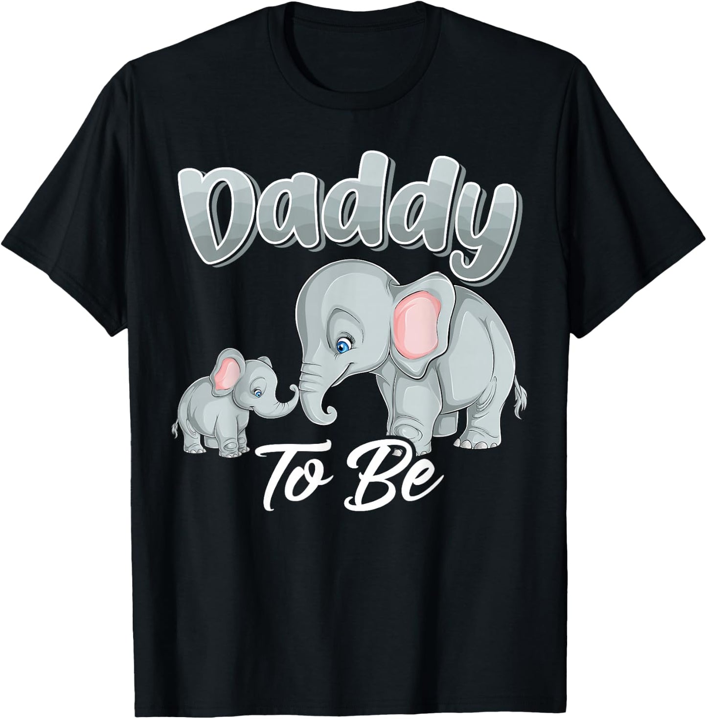 Soon Daddy To Be Elephants For Baby Shower Gender Reveal Men T-Shirt - T-Shirt | Black