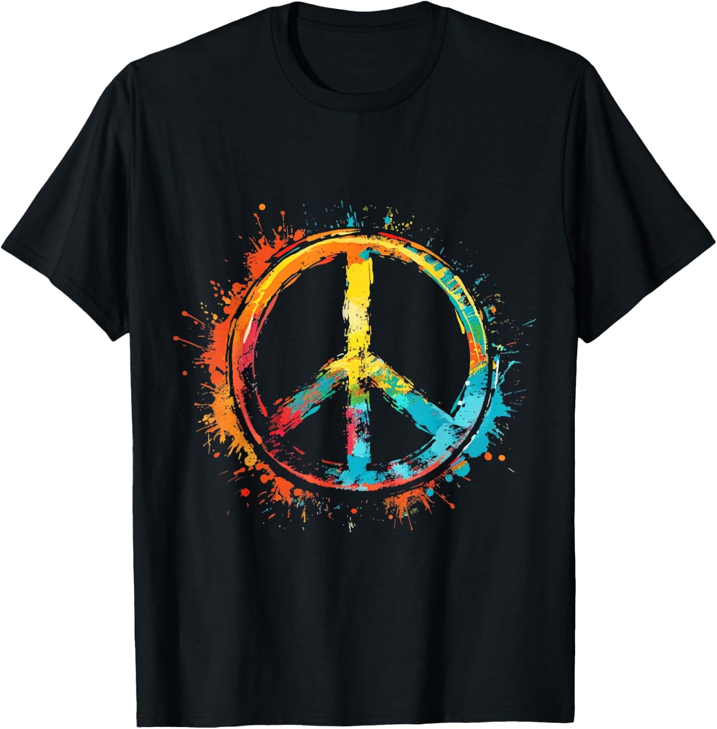 Peace Love Hippie Costume Peace Symbol 60s 70s , Black, S T-Shirt - T-Shirt | Black
