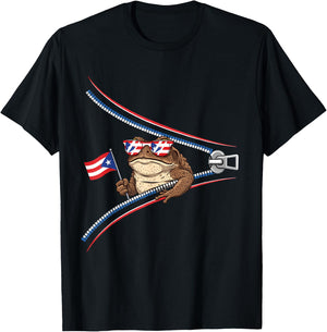 Coqui Frog Puerto Rico Flag Puerto Rican Taino Boricua T-Shirt - T-Shirt | Black