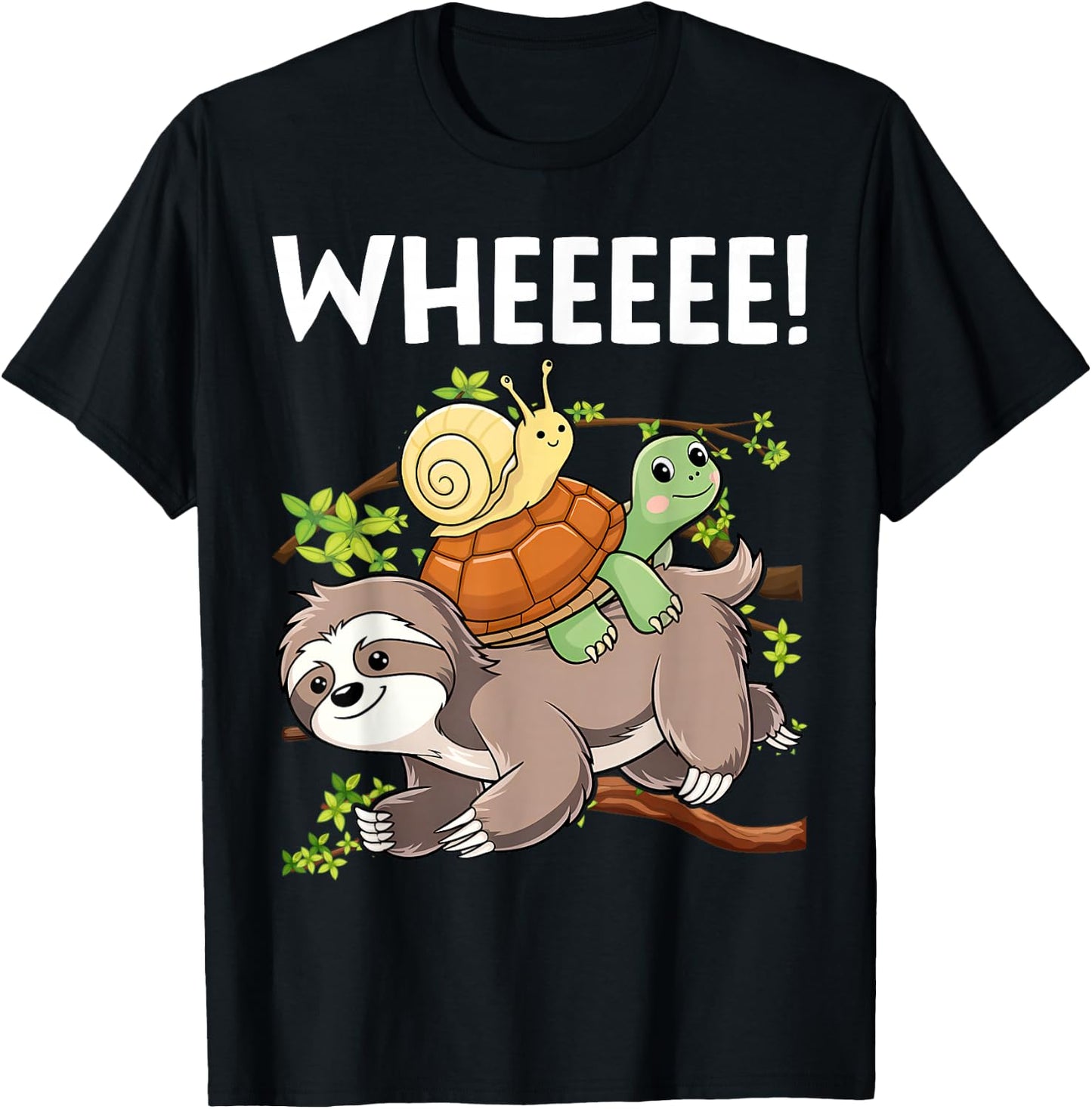 Funny Running Marathon Runners Sloth Turtle Snail T-Shirt - T-Shirt | Black