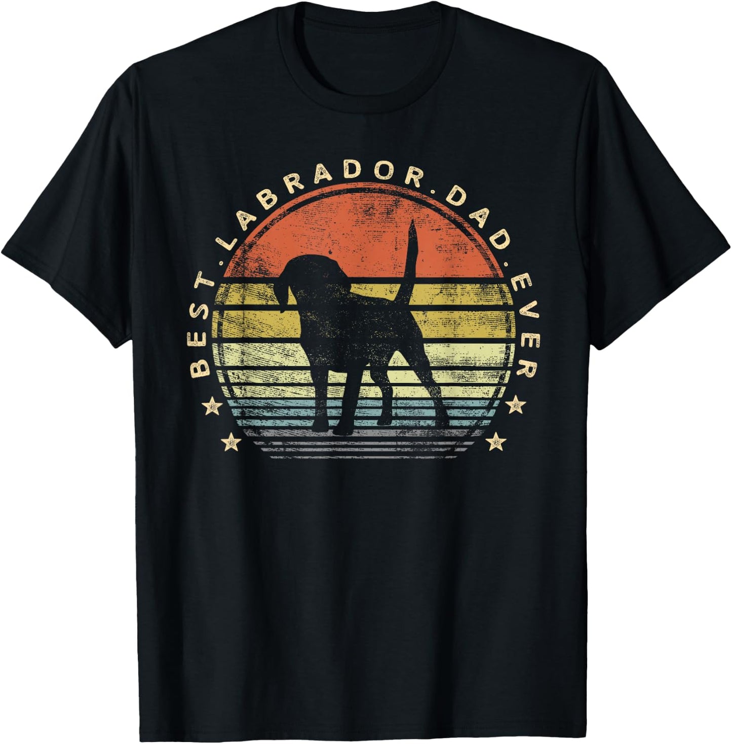Best Labrador Dad Ever Daddy Gifts Lab Dog Lover Owner T-Shirt - T-Shirt | Black