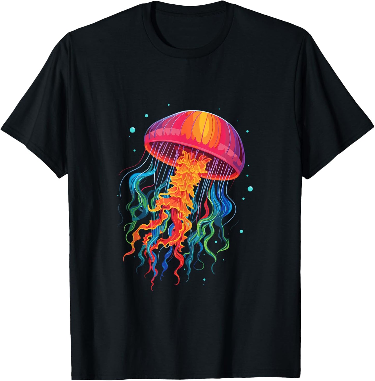 Jellyfish Ocean Animal Scuba Diving Rainbow Jelly Fish T-Shirt - T-Shirt | Black