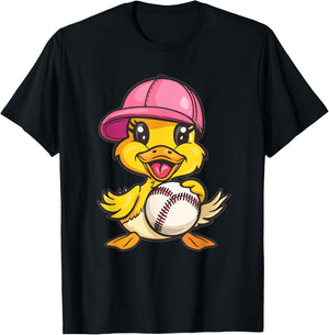 Cute Baseball Duck T-Shirt - T-Shirt | Black