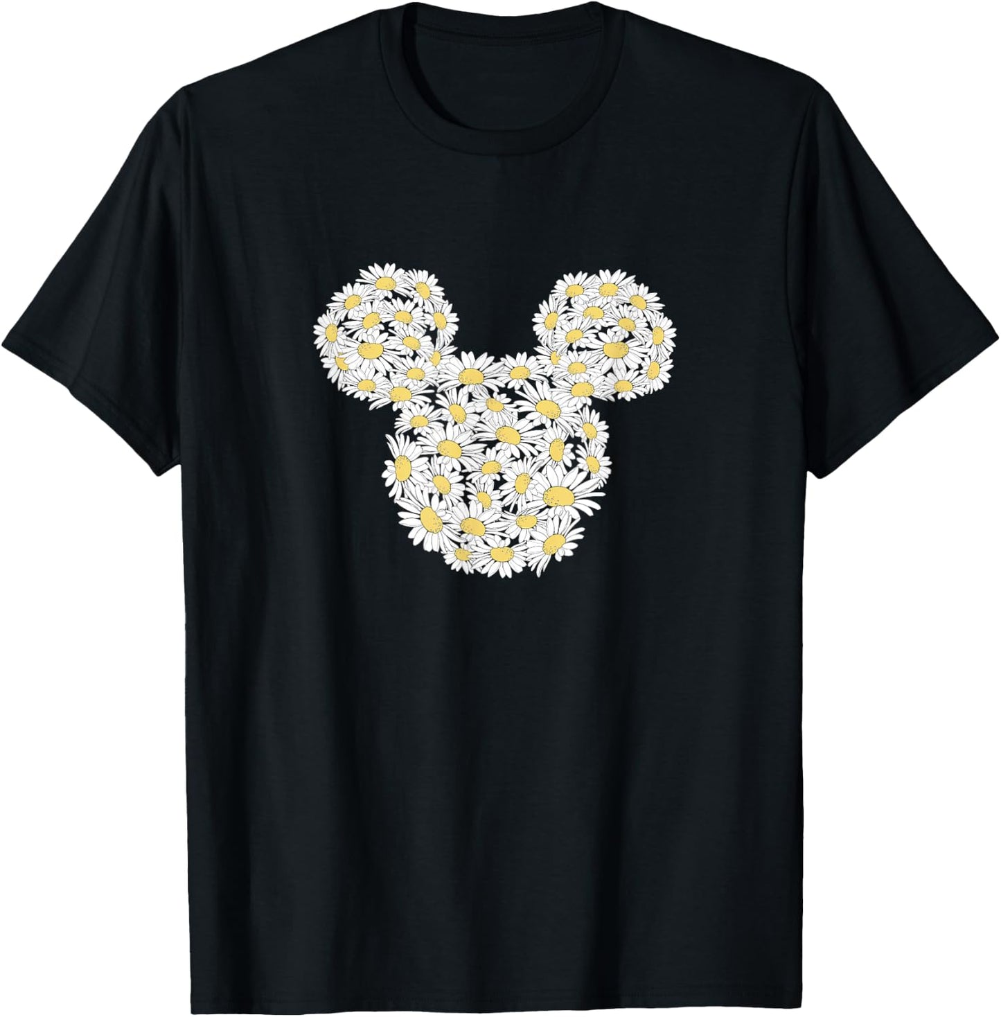 Disney Mickey And Friends Wildflower Daisy Fill Mickey Ears T-Shirt - T-Shirt | Black