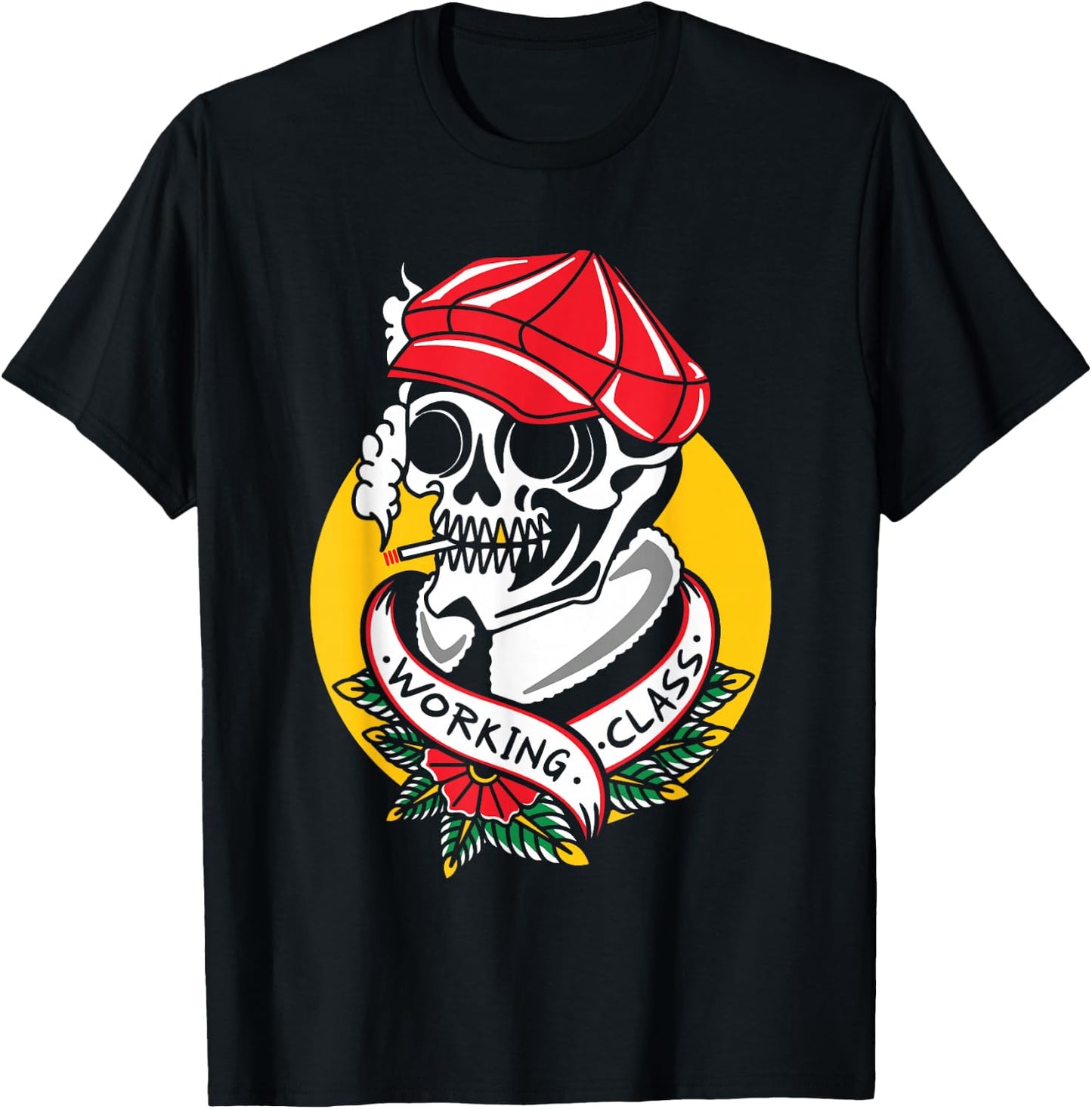 Working Class Ink Addict Inked Traditional Tattoo Flash T-Shirt - T-Shirt | Black