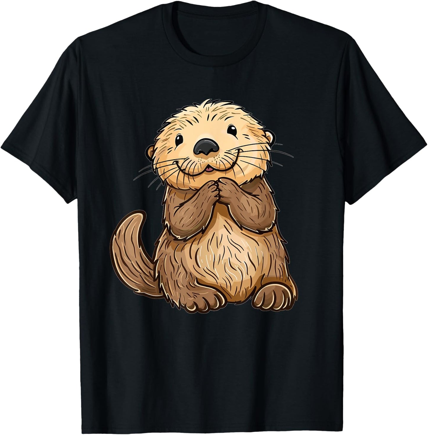 Cute Sea Otter I Kids Sea Otter T-Shirt - T-Shirt | Black