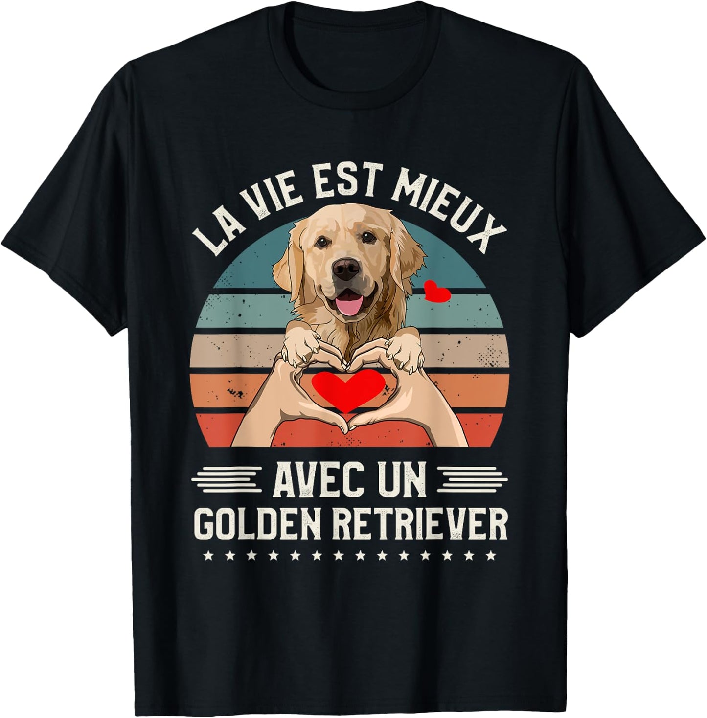 Life Is Better With A Golden Retriever , Black, S T-Shirt - T-Shirt | Black