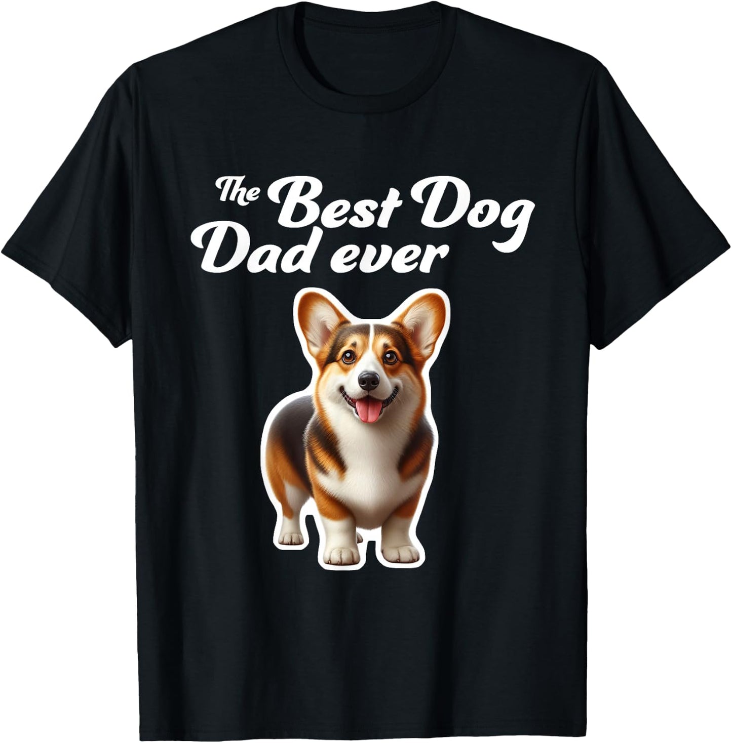 Best Dog Dad Ever - Cardigan Welsh Corgi T-Shirt - T-Shirt | Black